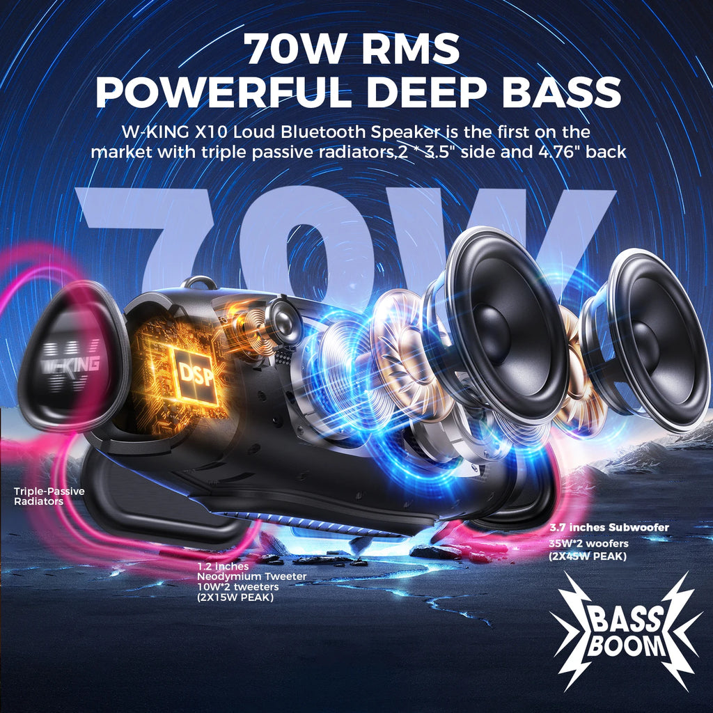 Waterproof Portable Bluetooth Subwoofer Speaker