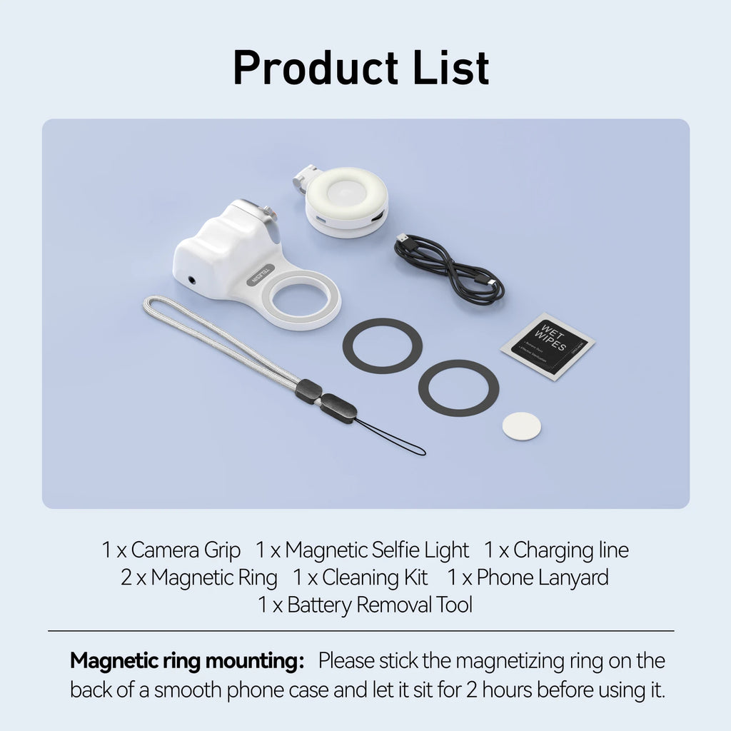 Magnetic Smart Phone Camera Grip Shooting Aid with Remote Control Handle