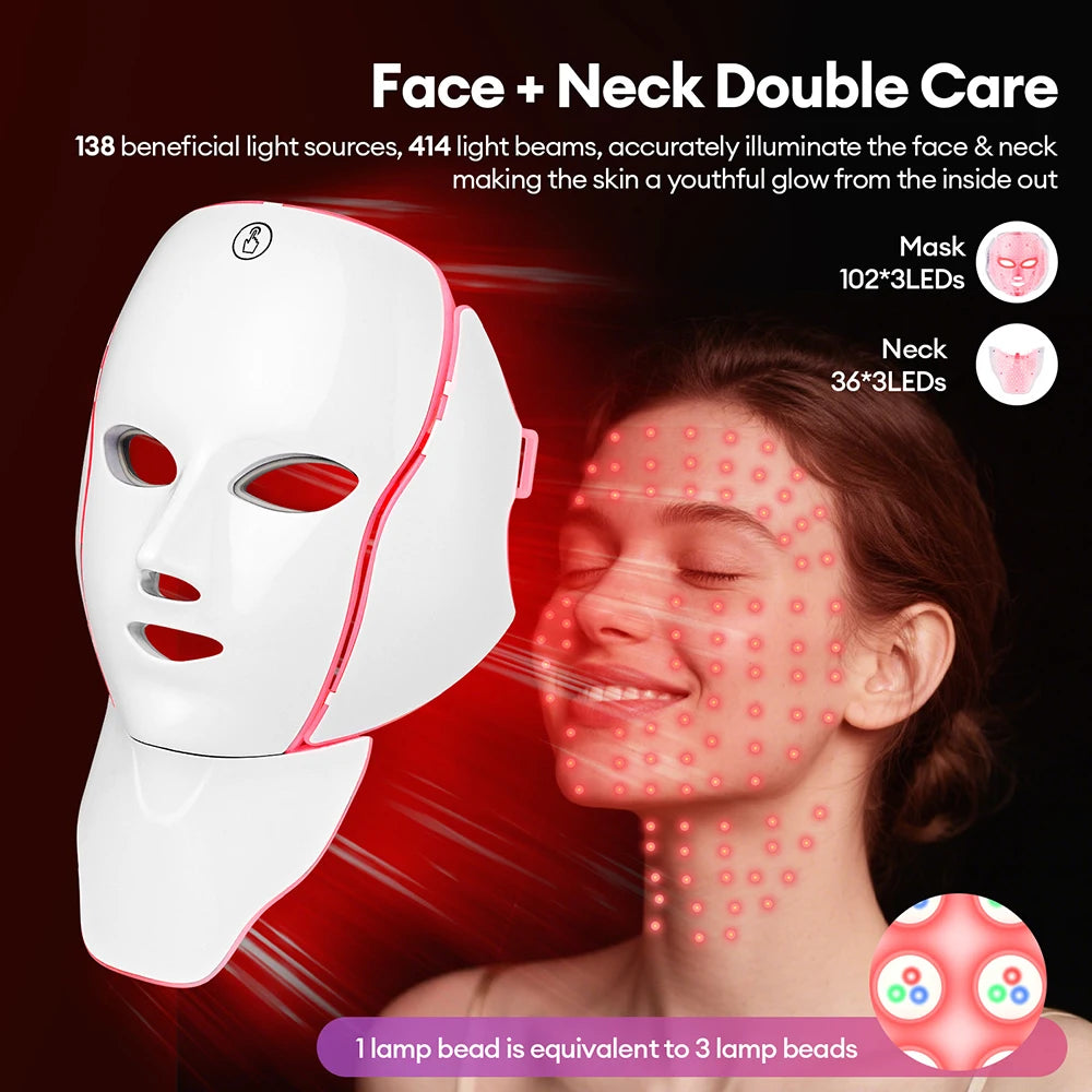 7-Color LED Facial & Neck Beauty Mask