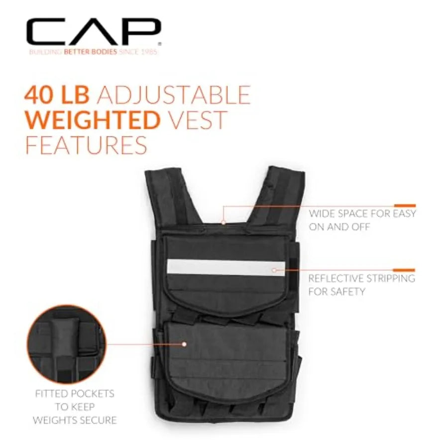 Heavy-Duty Adjustable Weighted Vest (20–150 lbs)