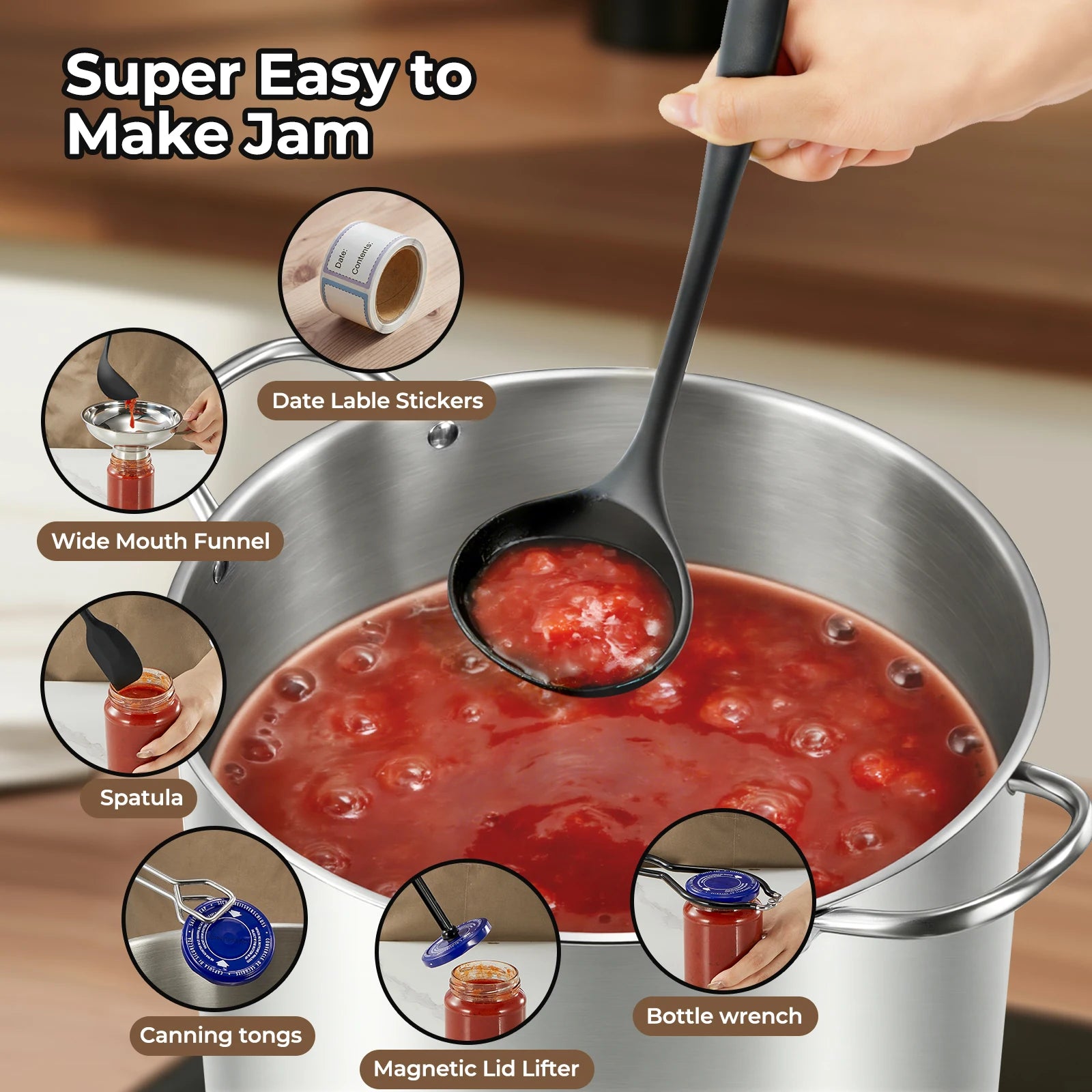 Stainless Steel Water Bath Canner Pot and Tempered Glass Lid Canning Starter Kit