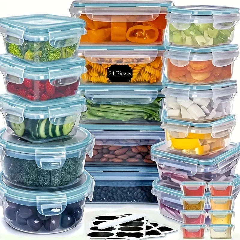 Food Storage Set - 24 Airtight Containers & Lids