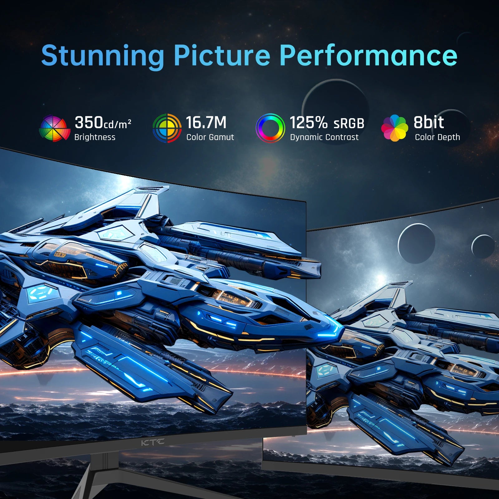 KTC 32" Curved 240Hz Gaming Monitor | 1500R 1080P QHD Immersive Display