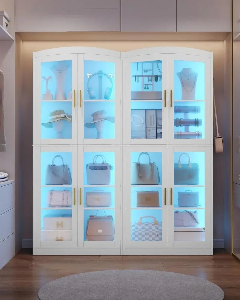 Hzuaneri 9-Tier Shoe Storage Cabinet with Glass Doors