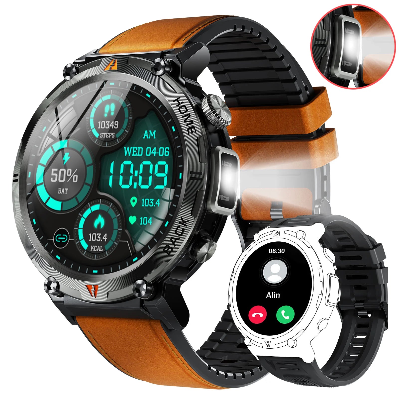 Bluetooth touch screen smartwatch and health monitor