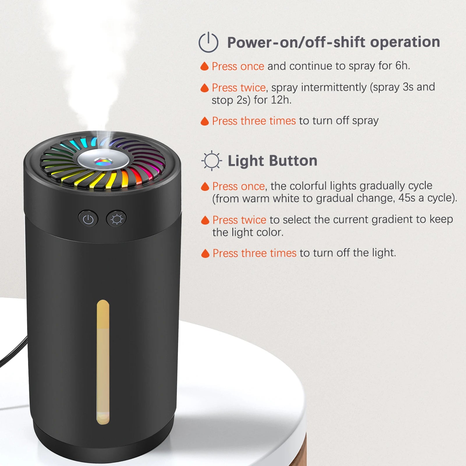 300ml Mini Ultrasonic Humidifier