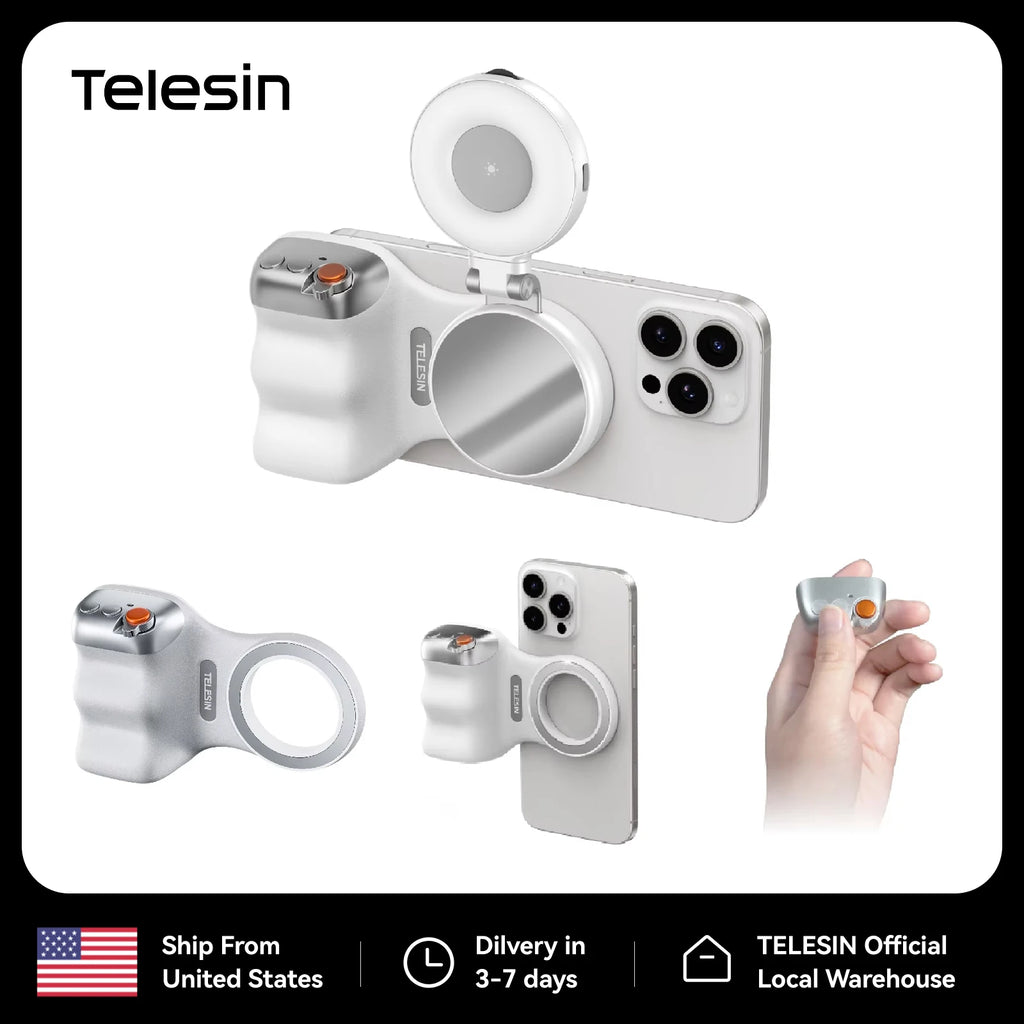 Magnetic Smart Phone Camera Grip Shooting Aid with Remote Control Handle