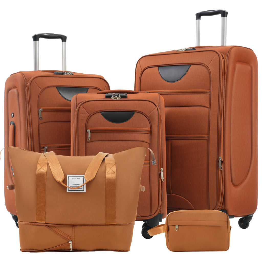 Softside Luggage Expandable 5 Piece Set with Duffel Bag