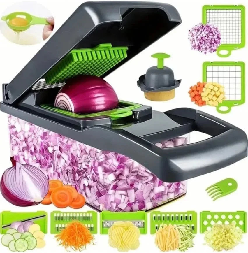 Multifunctional Vegetable Chopper, Slicer, Dicer, Grater, with Handle