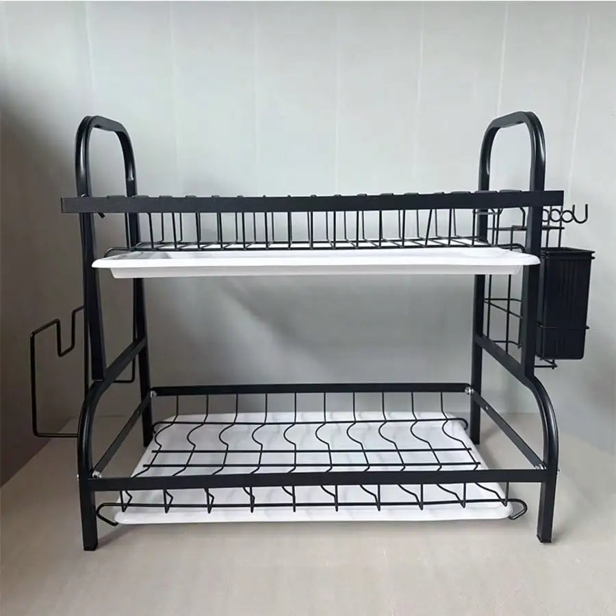 Multi-Functional Large Capacity Dish Rack With Drainer