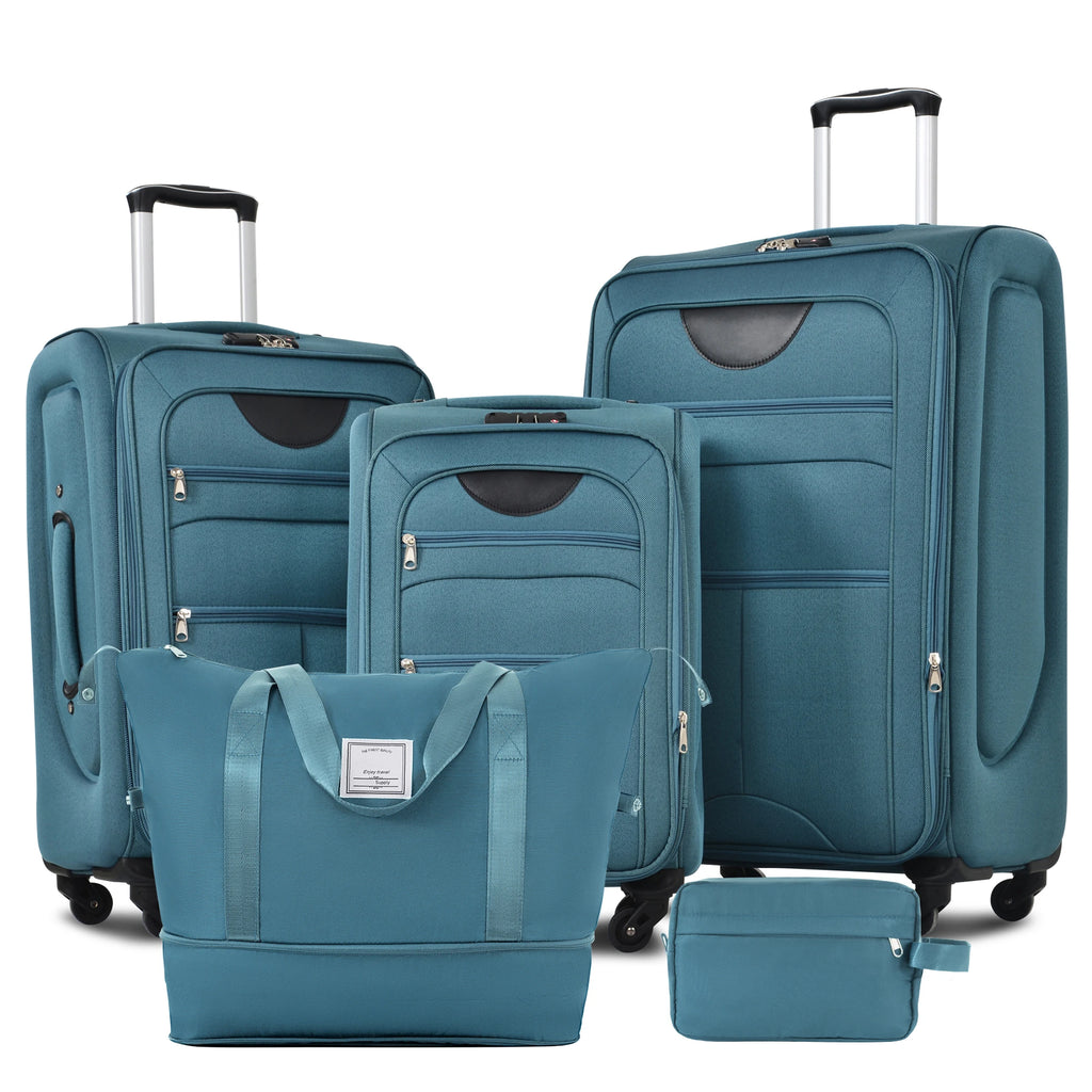Softside Luggage Expandable 5 Piece Set with Duffel Bag