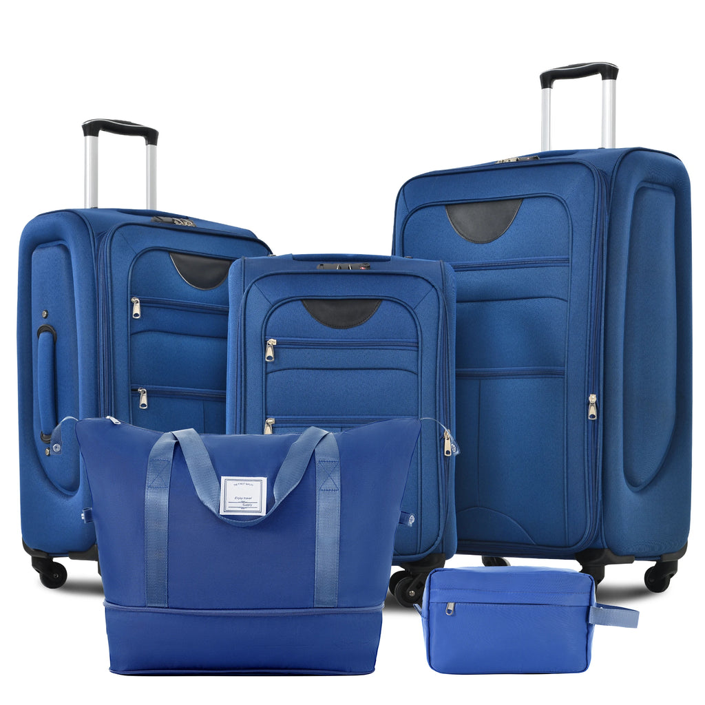Softside Luggage Expandable 5 Piece Set with Duffel Bag