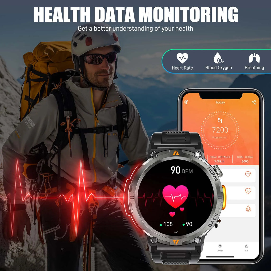 Bluetooth touch screen smartwatch and health monitor