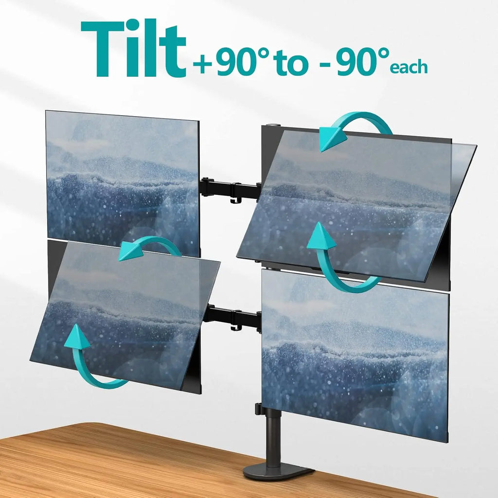 Quad Monitor Stand for 13-32 Inch Screens