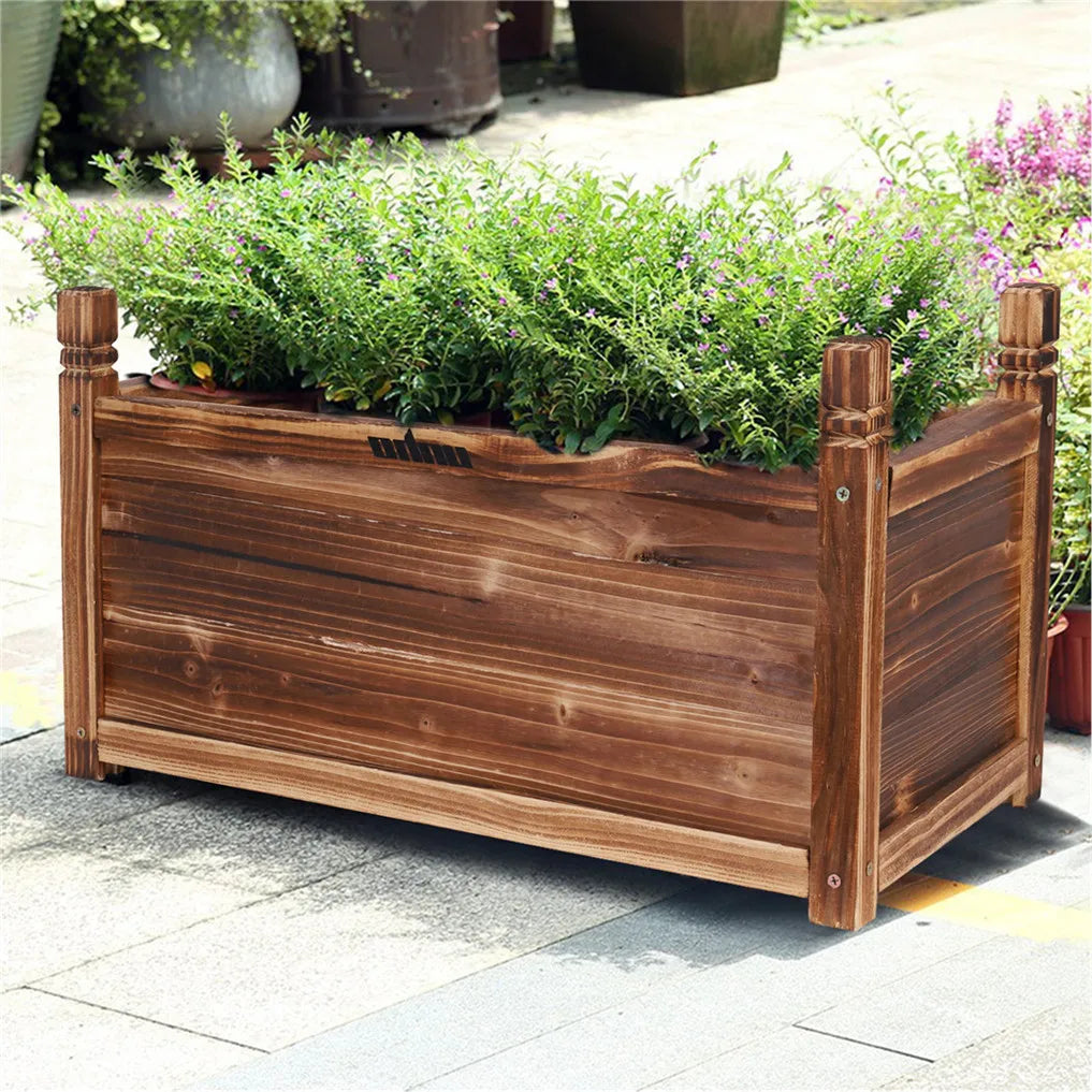 Wooden Raised Flower Bed