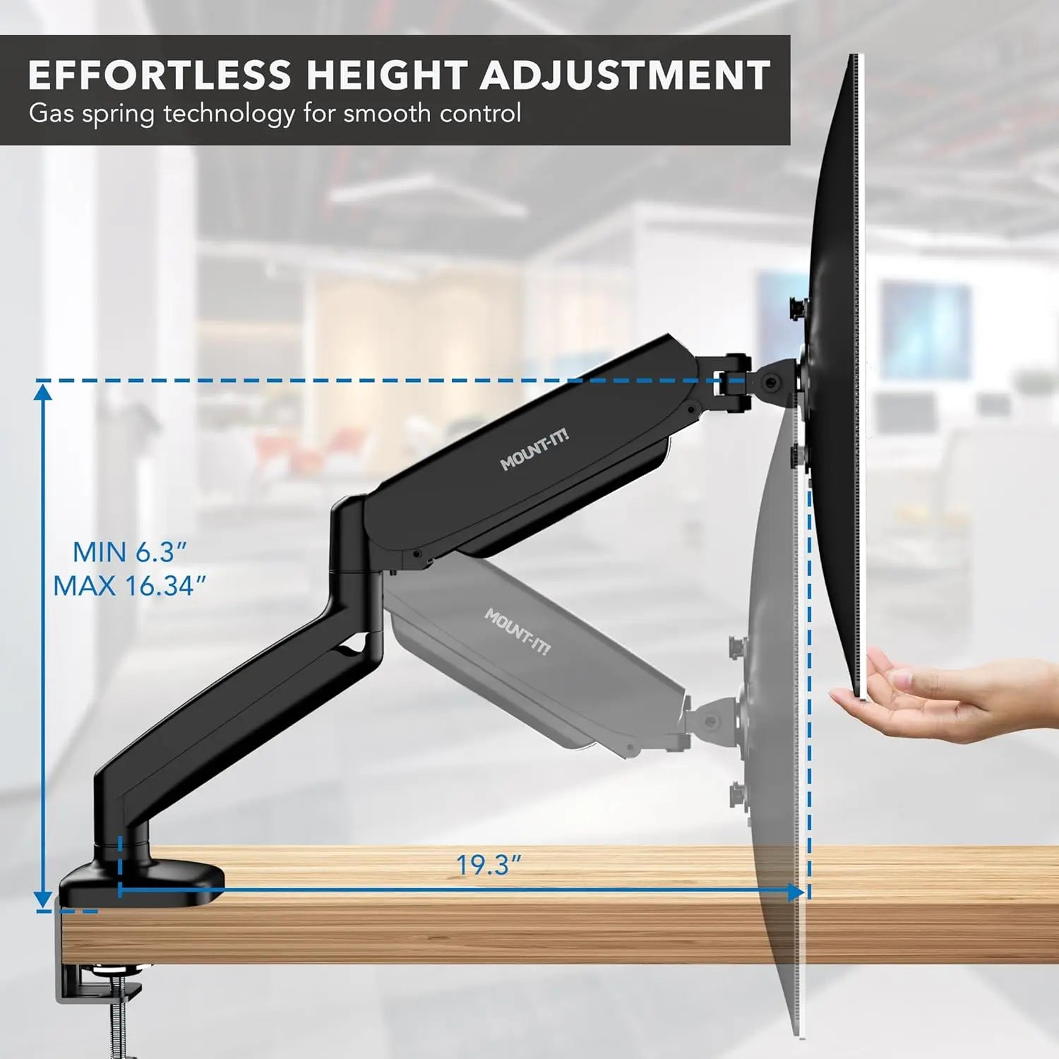 Dual Monitor Desk Mount with Full Motion Gas Spring Arms