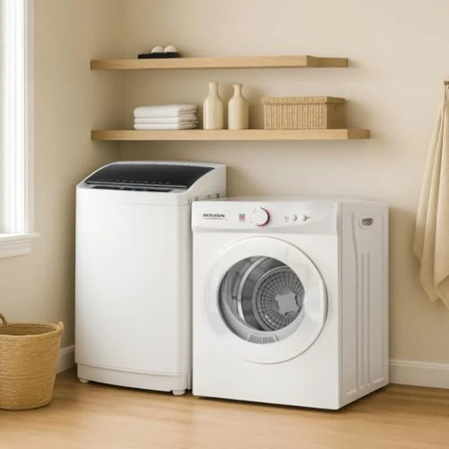 1.8CuFt Portable Clothes Dryer and 17.8LBS Full-Automatic Washing Machine Set