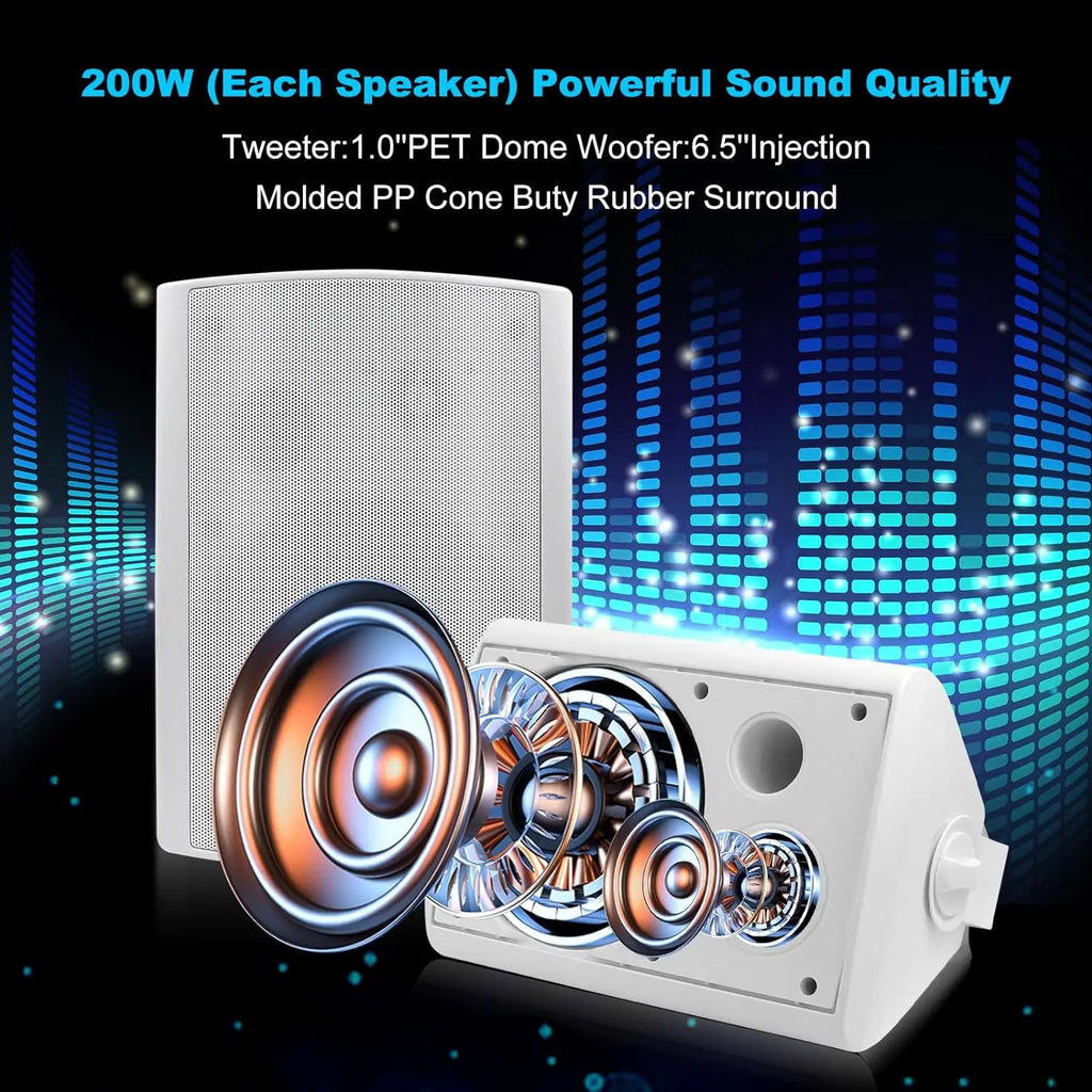 400W Indoor Outdoor Wall Mount Bluetooth Speakers