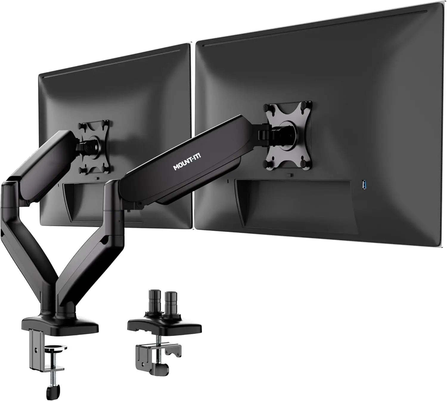 Dual Monitor Desk Mount with Full Motion Gas Spring Arms