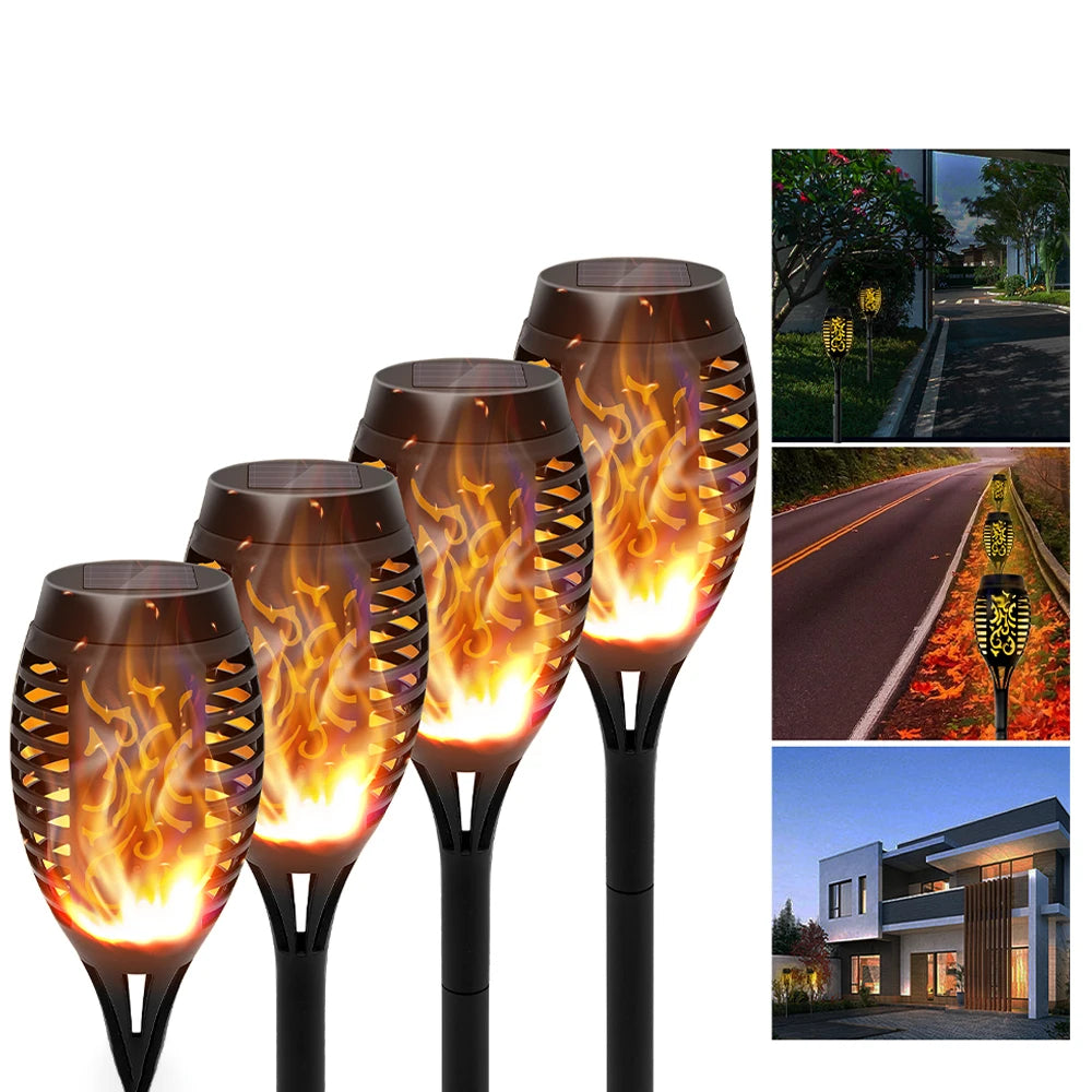 LED Flickering Outdoor Solar Flame Torch Light