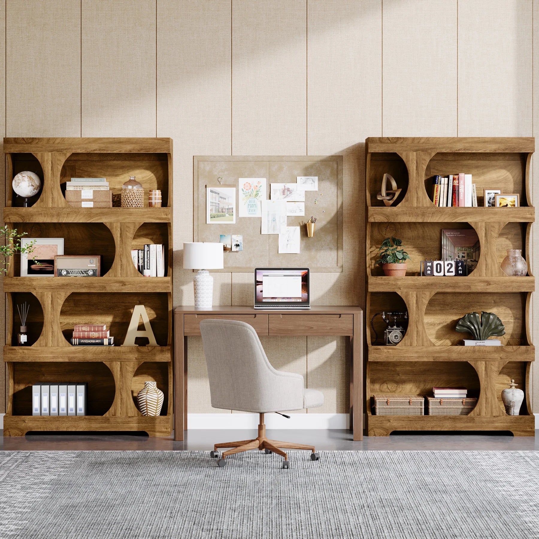 Tribesigns 71" Tall S-Shaped 4-Tier Bookcase
