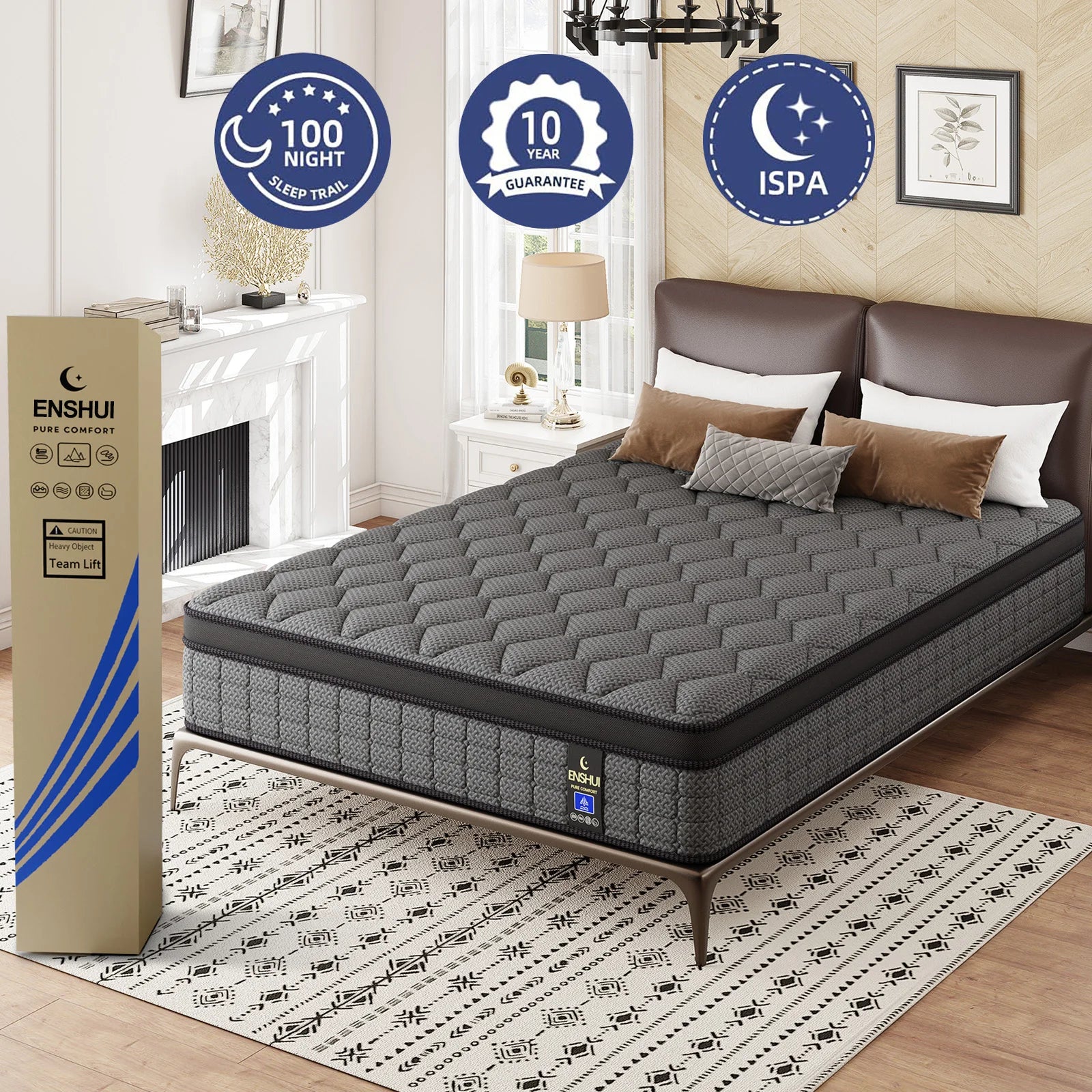 12"14""Gel Memory Foam Hybrid Pocket Spring Mattress