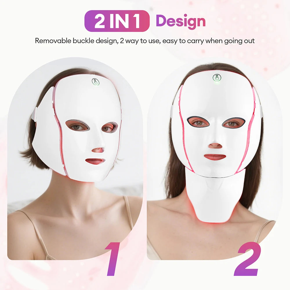 7-Color LED Facial & Neck Beauty Mask
