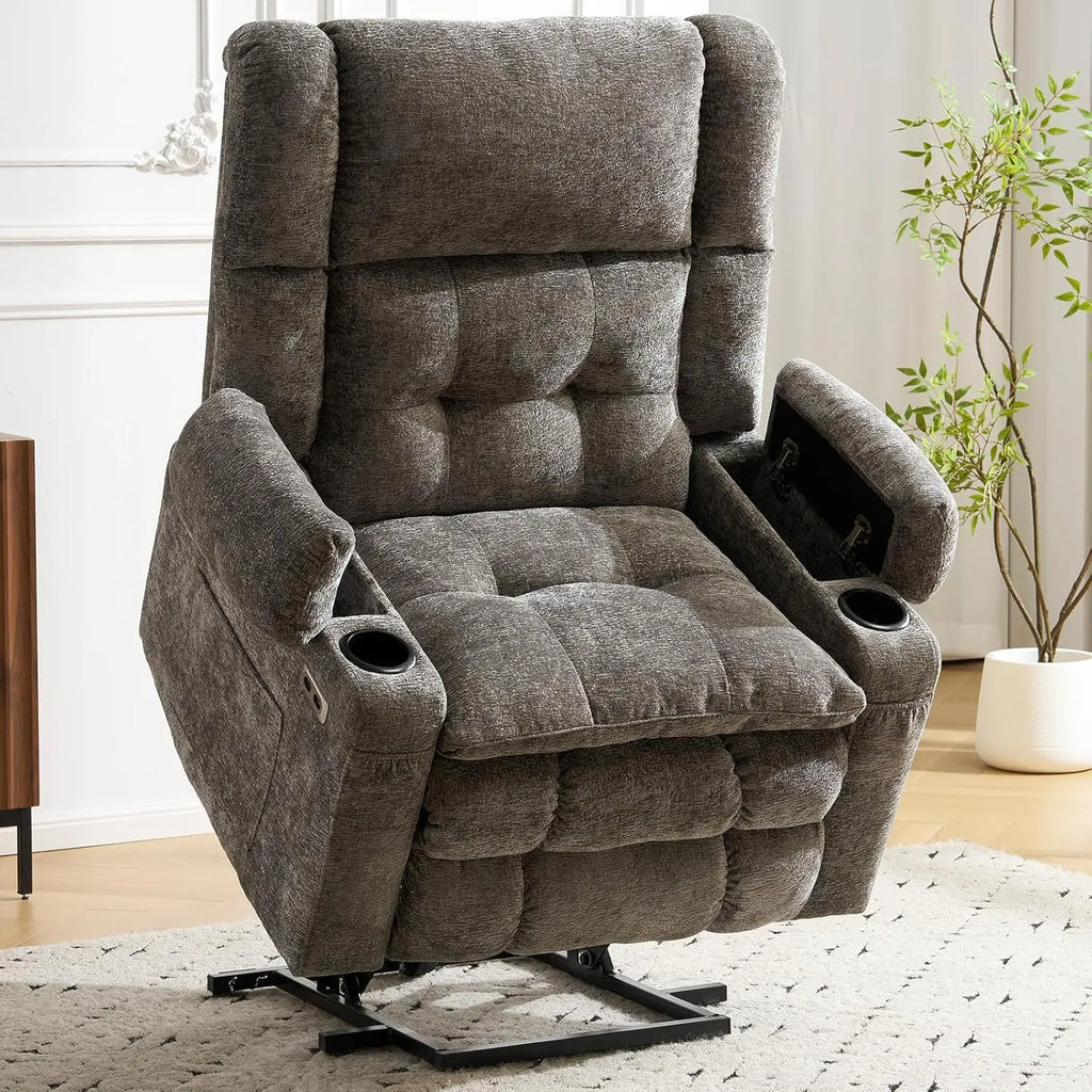 Power Lift Recliner Chair for Elderly with Massage and Heat, Dual Motor Electric Lift Chair with Arm Storage