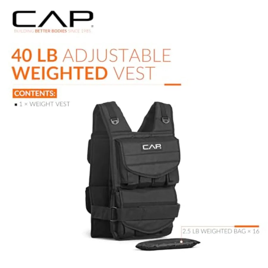 Heavy-Duty Adjustable Weighted Vest (20–150 lbs)