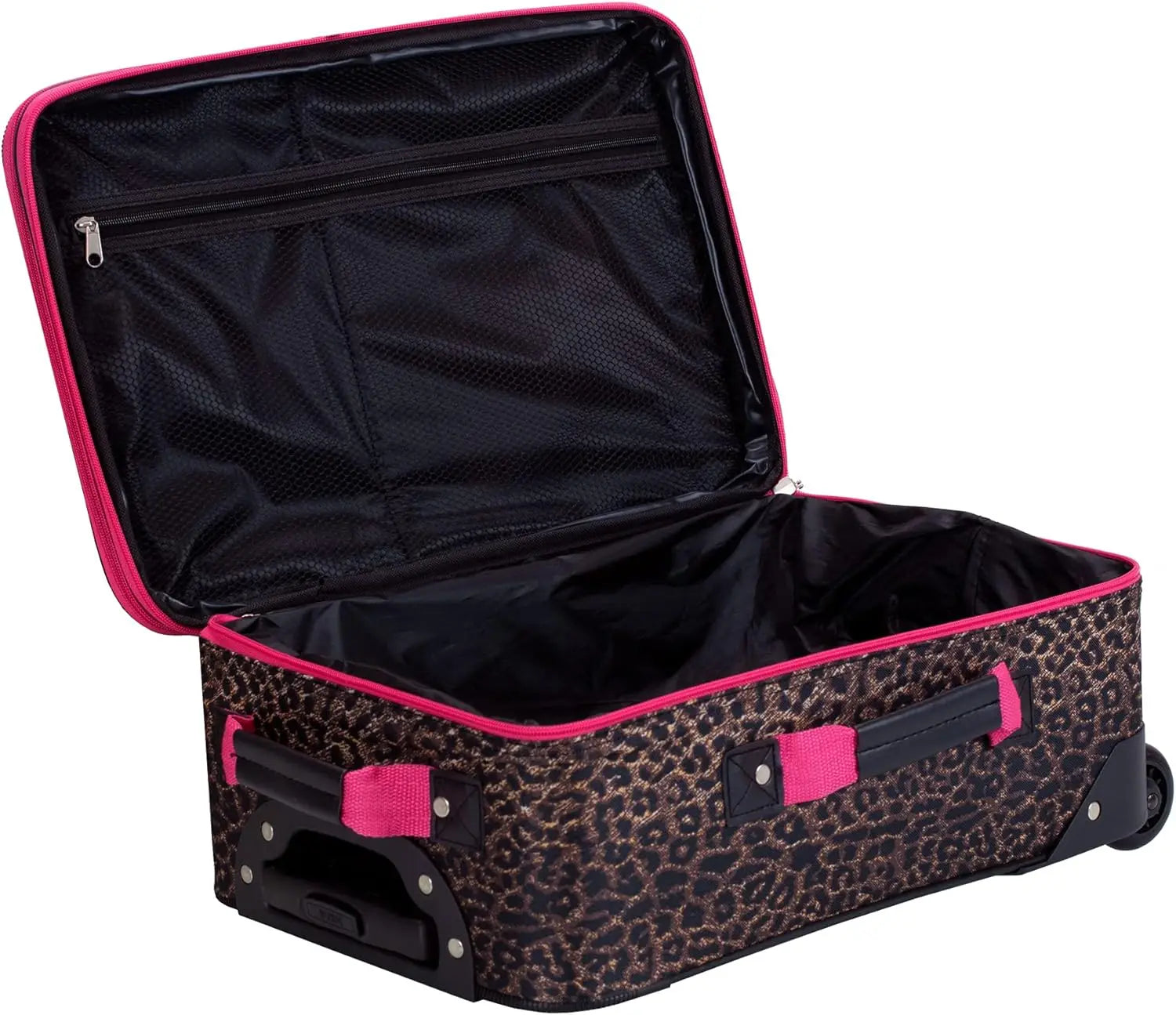 Pink Leopard 4-Piece Luggage Set with Tote