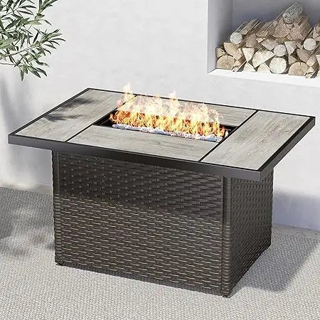 Grand Patio Outdoor Gas Fire Pit Table – 43-inch 50,000 BTU Rectangle Propane Firepit with Ceramic Tile Top