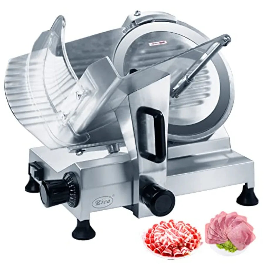 Professional 12-Inch Commercial Meat Slicer - 370W Stainless Steel Electric Deli Slicer