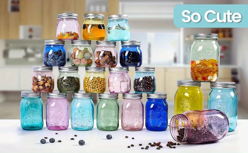 Mini Colored Mason Jars 5 oz with Metal Lids