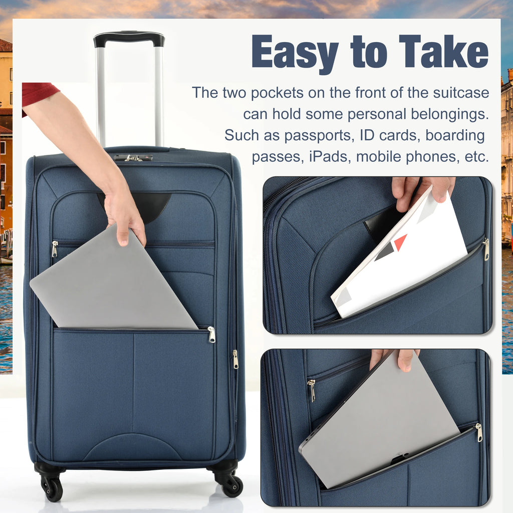 Softside Luggage Expandable 5 Piece Set with Duffel Bag