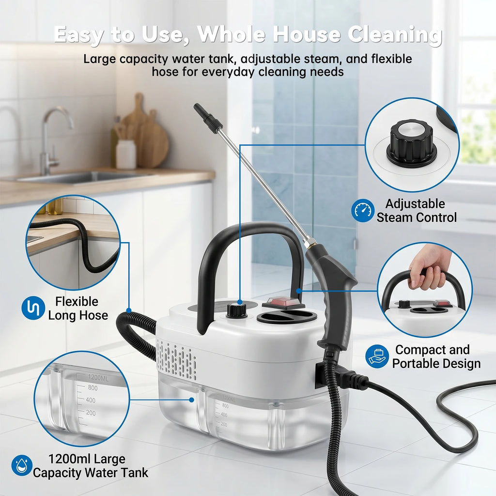 2500W High-Temperature Handheld Steam Cleaner (110V)