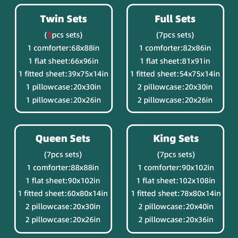 Home Decor Comforter Fitted Sheet Sleeping Sets