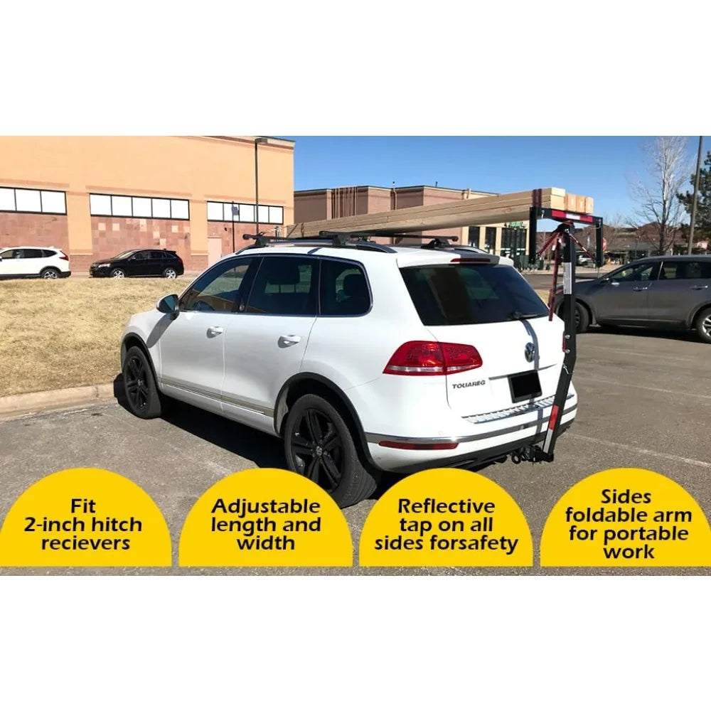 Hitch Mount Pick Up Truck Bed Extender for Ladder Rack Canoe Kayak Long Pipes Lumber Cargo Carrier