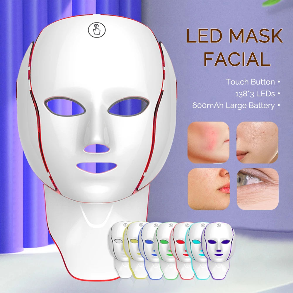7-Color LED Facial & Neck Beauty Mask