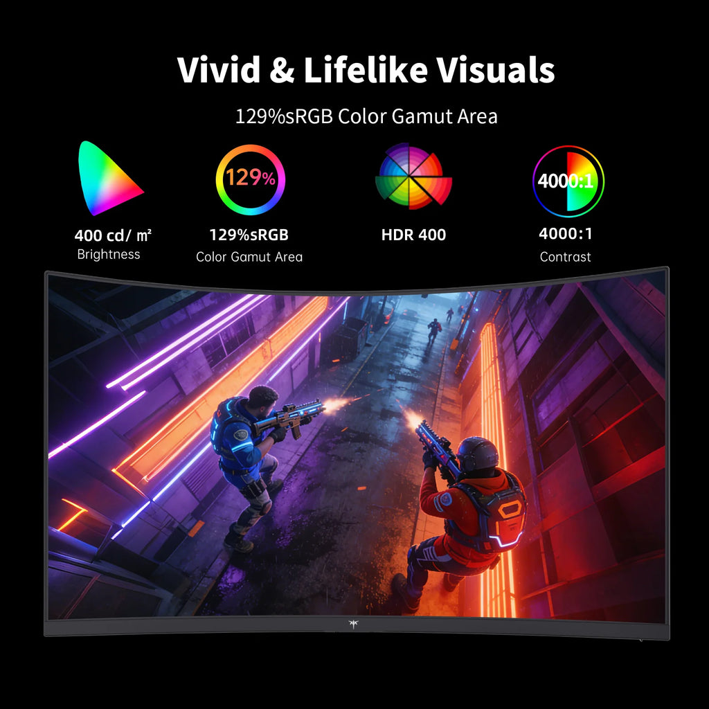 KTC 27" Curved Gaming Monitor (H27S5C) | 1440P QHD 144Hz 1500R Fast Gaming Display