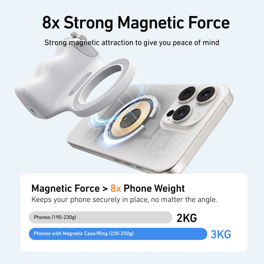 Magnetic Smart Phone Camera Grip Shooting Aid with Remote Control Handle
