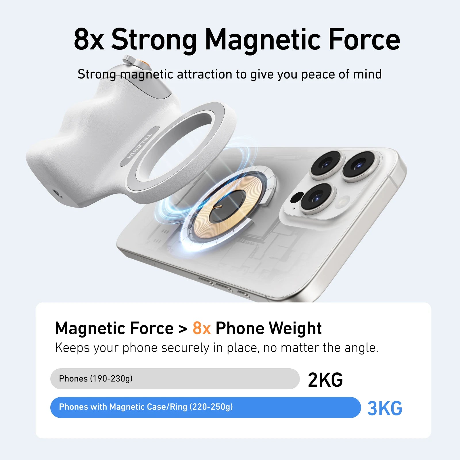 Magnetic Smart Phone Camera Grip Shooting Aid with Remote Control Handle