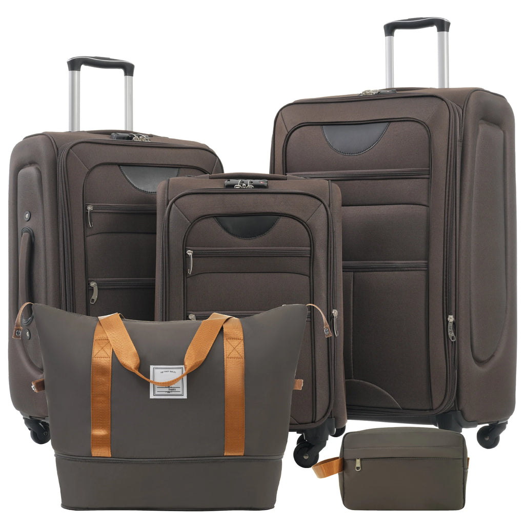 Softside Luggage Expandable 5 Piece Set with Duffel Bag