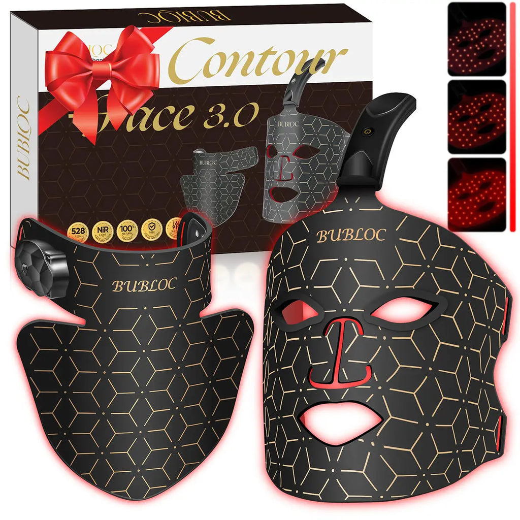 Portable Silicone LED Face Mask with Neck Red Light Infrared Therapy