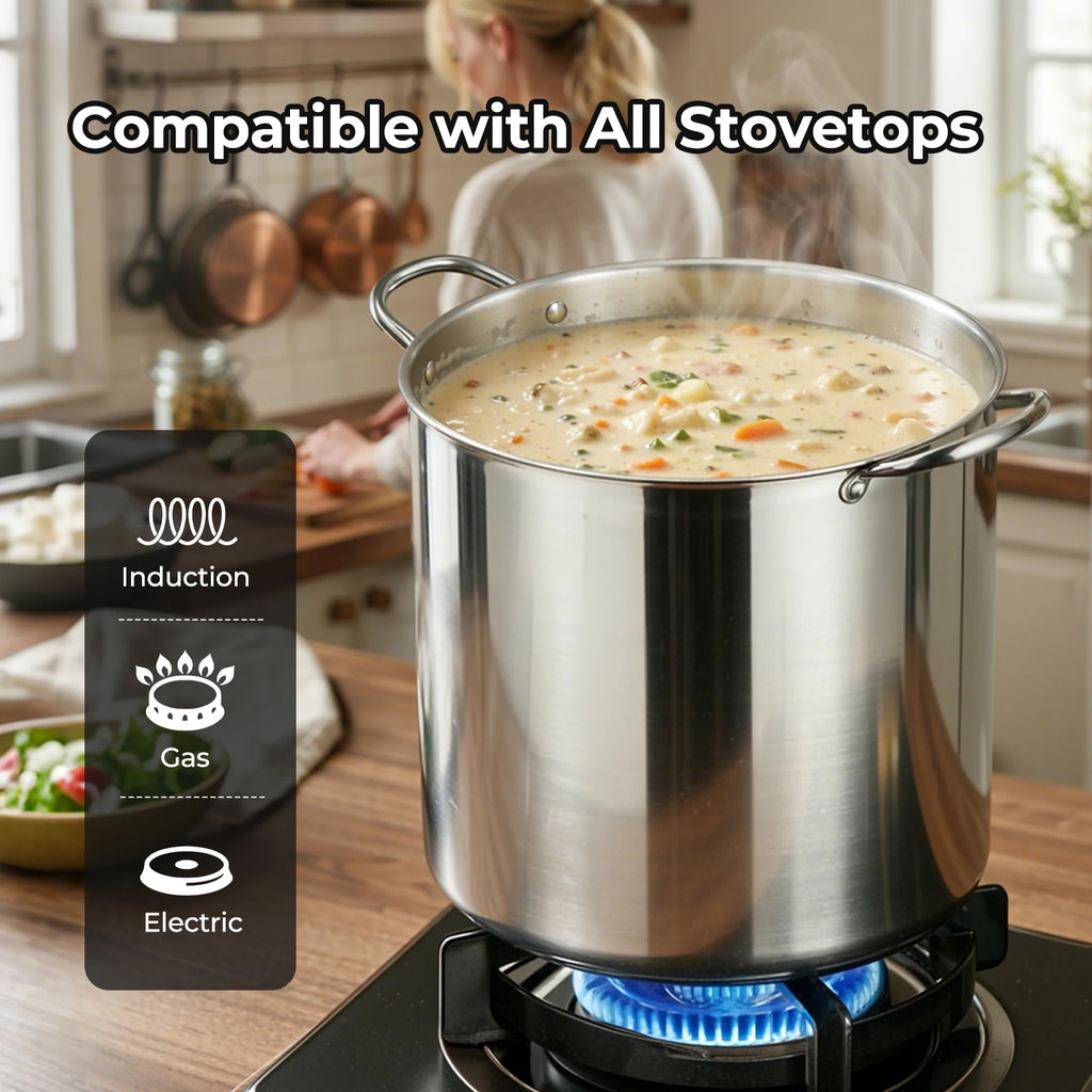 Stainless Steel Water Bath Canner Pot and Tempered Glass Lid Canning Starter Kit