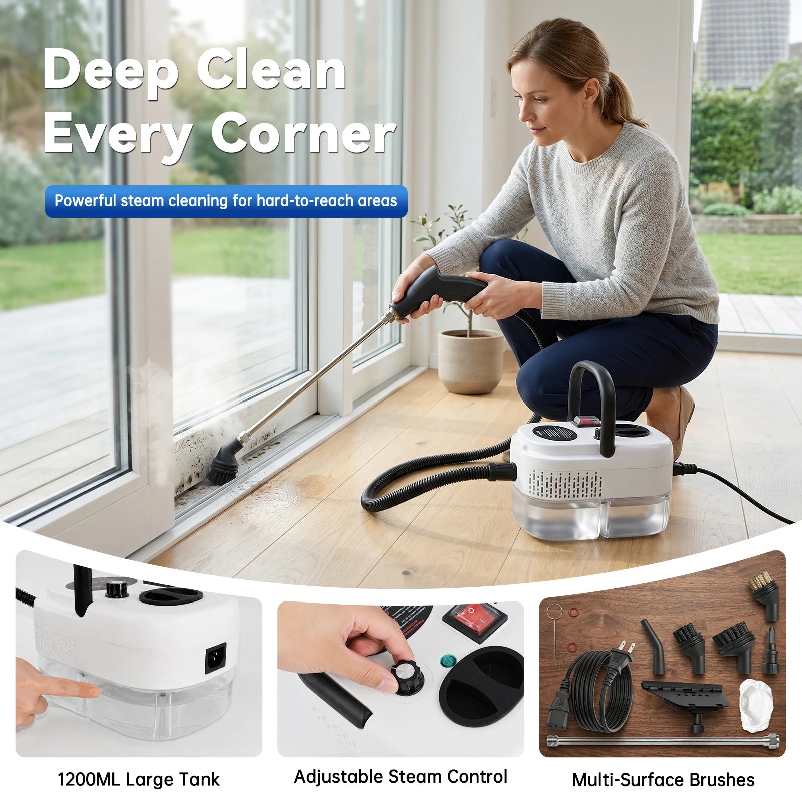 2500W High-Temperature Handheld Steam Cleaner (110V)