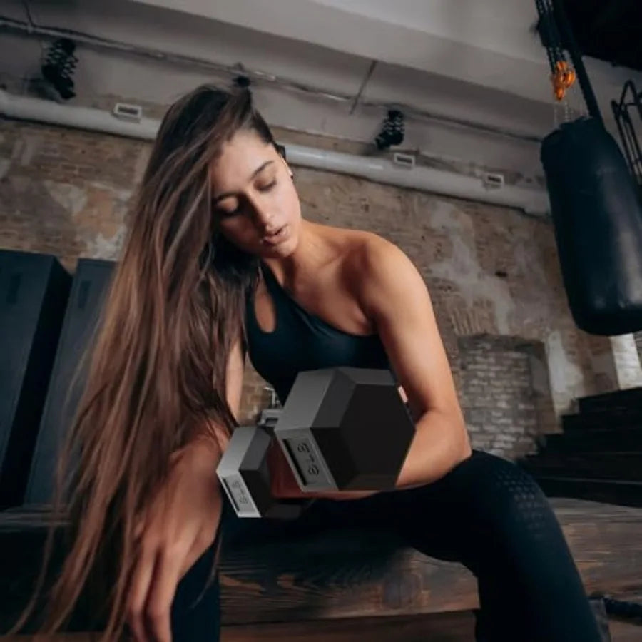 Professional Rubber-Coated Hex Dumbbell Set with A-Frame Rack