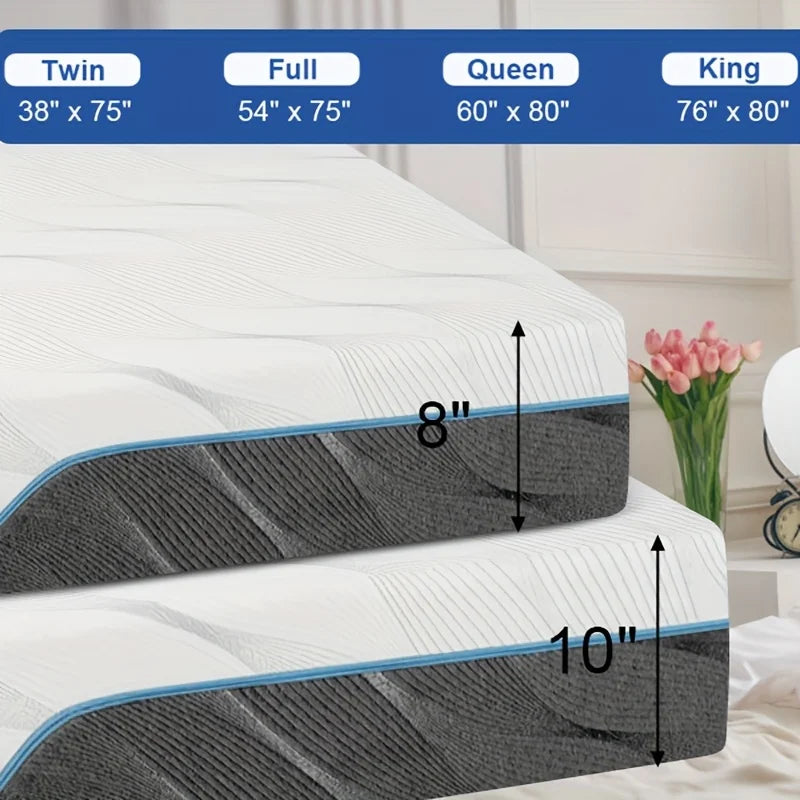 Extra Firm Queen Size Mattress, 8/10 inch