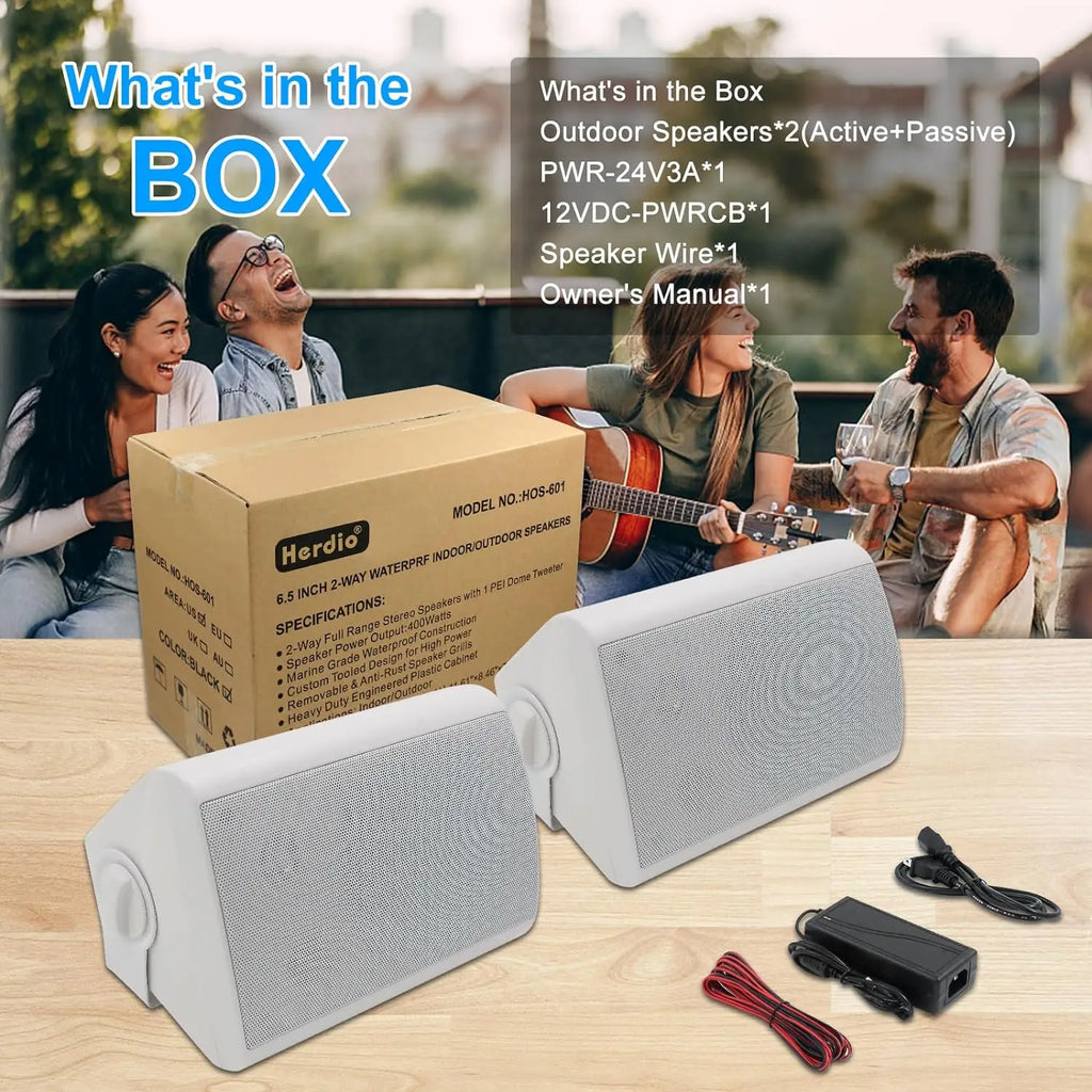 400W Indoor Outdoor Wall Mount Bluetooth Speakers