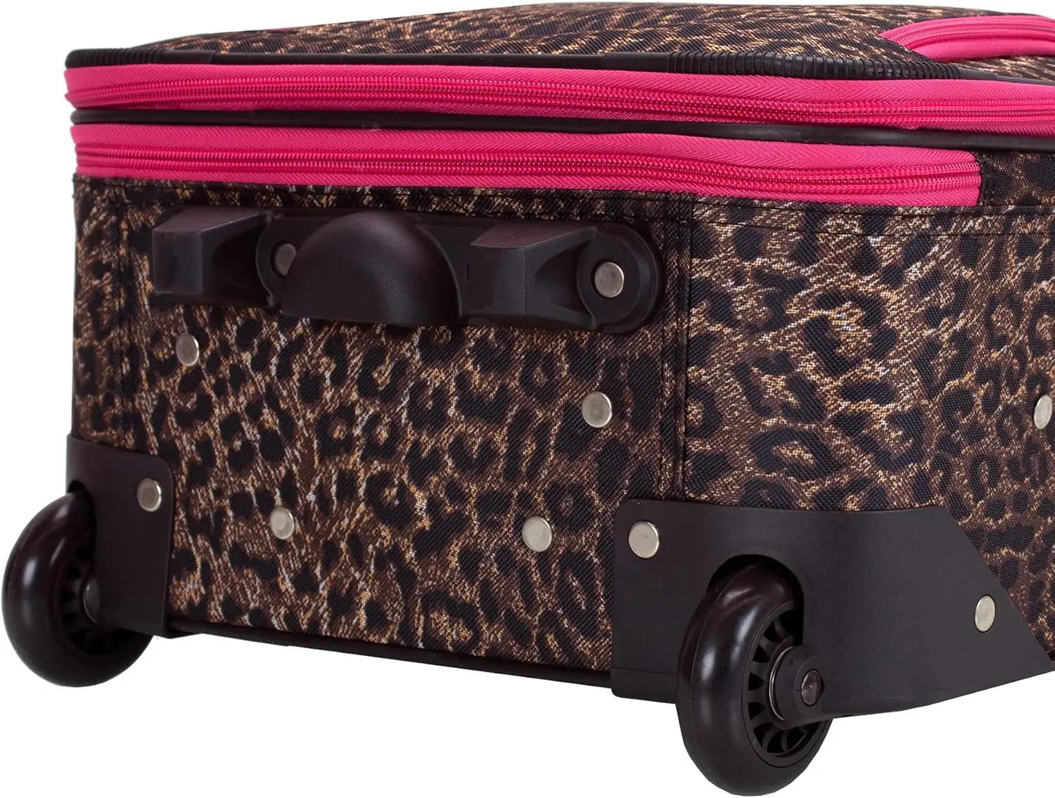 Pink Leopard 4-Piece Luggage Set with Tote
