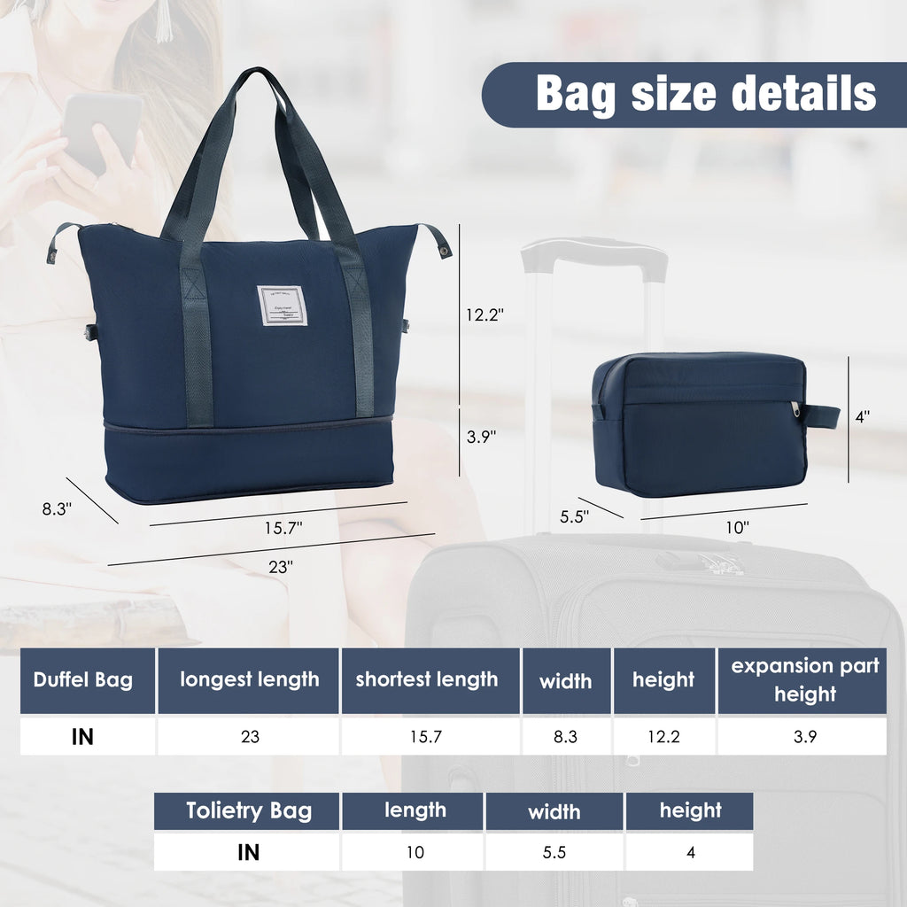 Softside Luggage Expandable 5 Piece Set with Duffel Bag